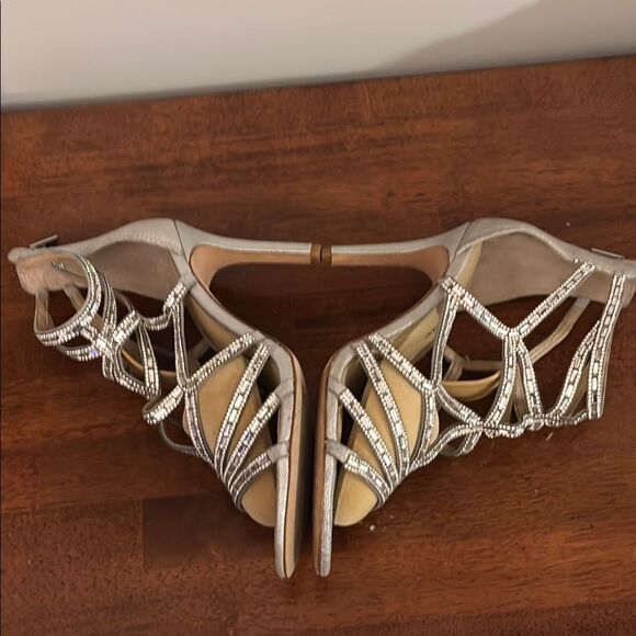 ANTONIO MELANI Silver Metallic Strappy Heels - Picture 3 of 11